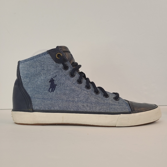 Polo Ralph Lauren Other - Polo Ralph Lauren Chambray High-Top Sneakers Men's Size 8